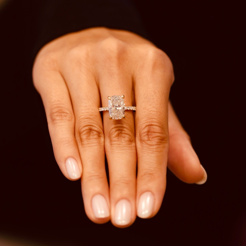4.5 carat cushion cut diamond ring